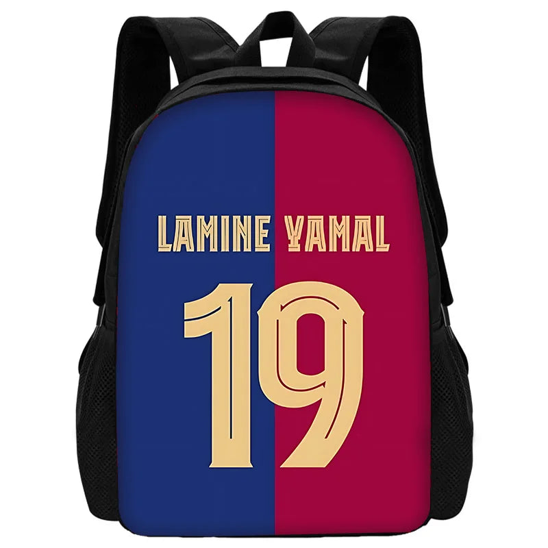 Mochila escolar para niños, fútbol, Lamine Yamals, con bolsas para el almuerzo, bolsas para lápices, mochilas escolares para niños y niñas, el mejor regalo