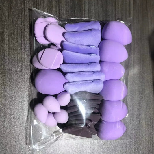 Set de Maquillaje de 35 Piezas - Esponjas Multiusos para Base/Corrector, Uso en Seco/Húmedo, Sin Látex, Para Todo Tipo de Piel, Rostro/Ojos/Esquinas Internas