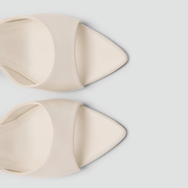 Sandalias de Tacón Alto para Mujer, Primavera-Verano 2026, Nuevas Sandalias Elegantes de Cuero Pintado, Sandalias de Tacón Alto para Uso en Exteriores