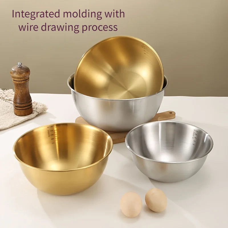 Juego de 3 Tazones para Mezclar de Acero Inoxidable, Tazón Grande para Ensalada, Tazón para Amasar, Accesorios de Cocina, Artículos para el Hogar