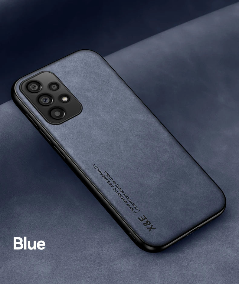 Funda de teléfono de cuero esmerilado magnético con placa de hierro oculta para Xiaomi 17 Pro Max 15T 15 14 14T 13 13T 12 12T 11 11T Pro