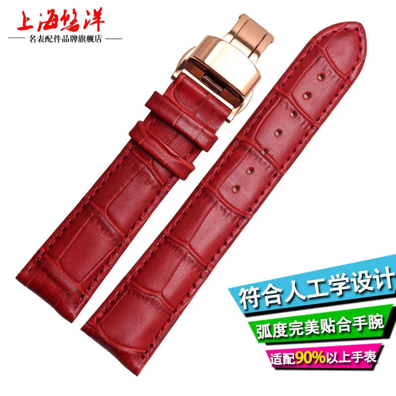 10mm 12mm 14mm 15mm 16mm 18m blanco rojo rosa para Casio Tissot correa de cuero genuino correa de reloj de mujer accesorios de pulsera