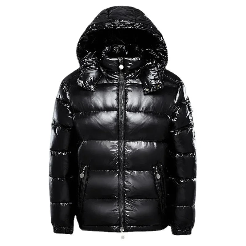 Chaqueta de plumón corta impermeable a la moda para hombre, Parka ligera de plumón de pato para esquí en nieve, Parka brillante de alta calidad, chaqueta de invierno para hombre