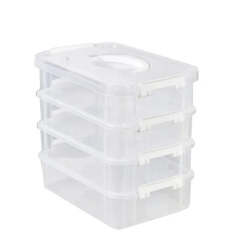 Caja de almacenamiento de bloques de construcción, cajas de clasificación de herramientas de visibilidad transparente, cajón de rejilla a prueba de humedad, ataúd de almacenamiento apilable