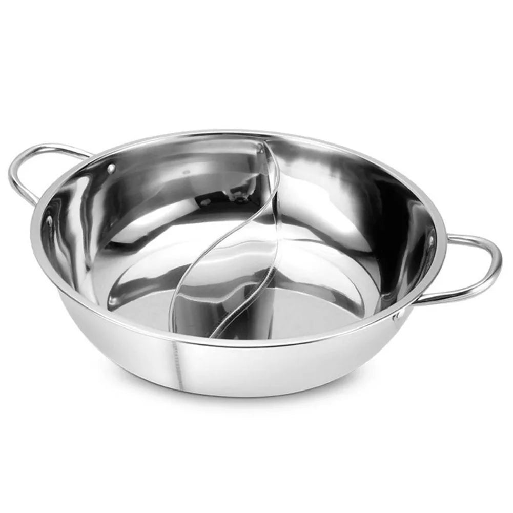 Olla caliente dividida doble de 30cm, olla caliente de acero inoxidable, utensilios de cocina para el hogar, olla para sopa