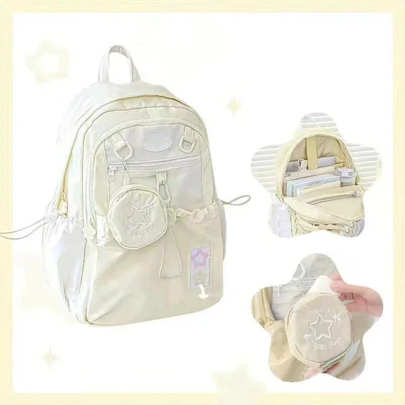 Nueva mochila para niña, bolso escolar grande y bonito con cordón a la moda para estudiante, bolso de hombro femenino de viaje coreano para escuela secundaria