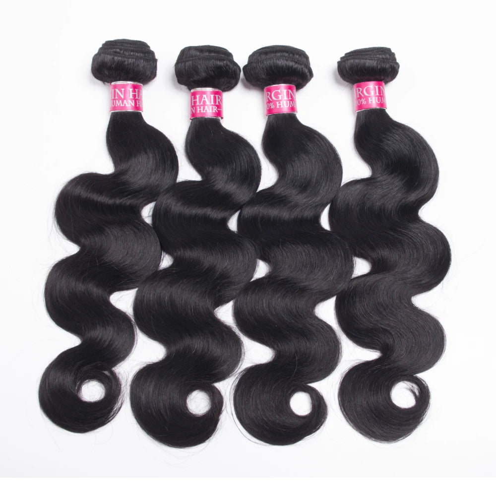 Extensiones de Cabello Humano Brasileño con Ondas Suaves, 1/3/4 Piezas, Negro Natural, 14-30 Pulgadas, Extensiones de Cabello Brasileño Remy