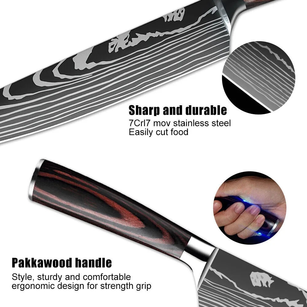 Cuchillo Kiritsuke japonés profesional de 8 pulgadas, cuchillo de Chef de cocina alemán de acero inoxidable con alto contenido de carbono, Ultra afilado, carne, pescado, Sushi