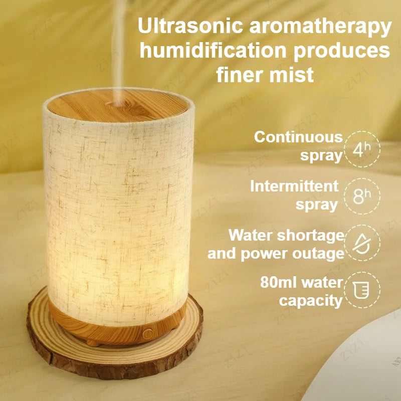 Máquina de aromaterapia USB de tela Simple de campo Ins, luz nocturna para dormitorio, hogar, máquina ultrasónica de aromaterapia de aceite esencial