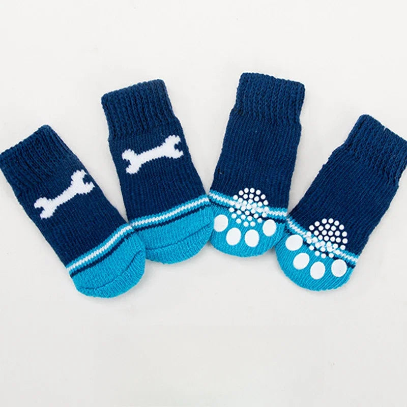 4Pcs/Set Pet Socks Anti Slip Dog Foot Cover Set Teddy Dog Shoes Set 4 Dogs Socks Puppy Socks Dogs Shoes for Small Dogs