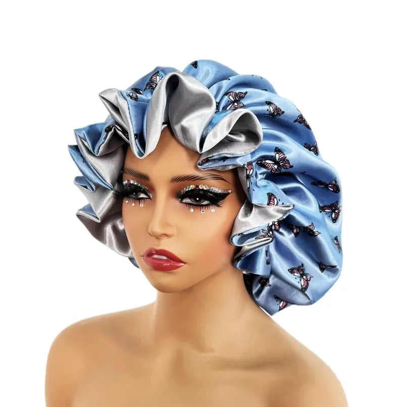 Nuevo Gorro de satén, gorro grande de satén forrado, gorro para dormir, gorro sedoso para dormir de noche, gorro para mujer, estilismo para el cabello