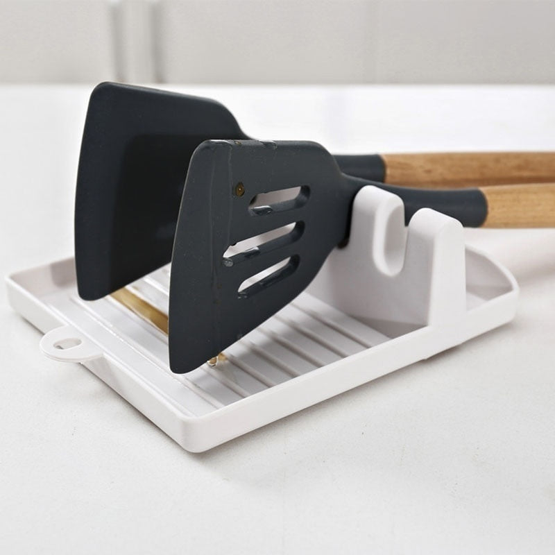 Soportes para cucharas de cocina, tenedor, espátula, estante, organizador, soporte para palillos de plástico, almohadilla antideslizante para cucharas