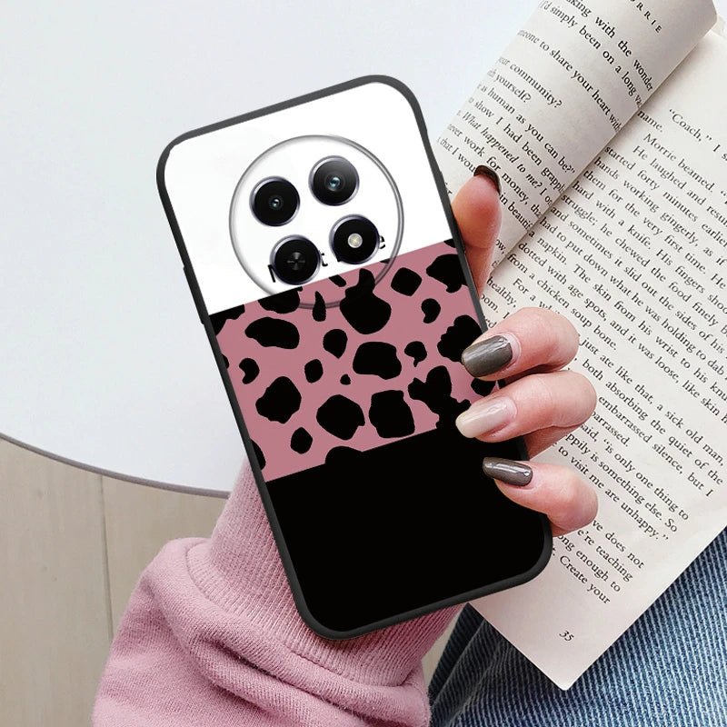 Funda para Realme 12 4G 12 + 13 + Plus 13 Pro + Plus 5G bonita funda trasera con forma de corazón y flor de silicona suave mate Fundas protectoras de dibujos animados