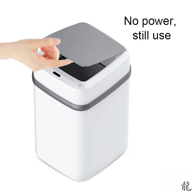 Cubo de basura inteligente de 13L para cocina y baño, con sensor táctil para inodoro
