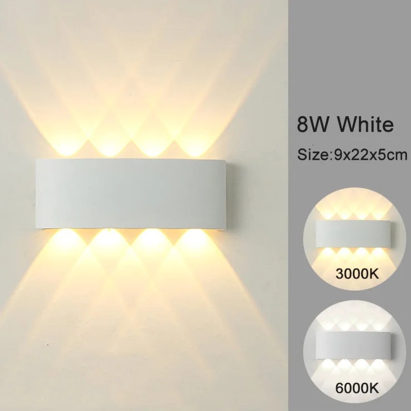 Apliques de pared LED, lámpara moderna para interiores y exteriores, luces blancas de montaje en pared arriba y abajo para decoración de sala de estar, pasillo y dormitorio