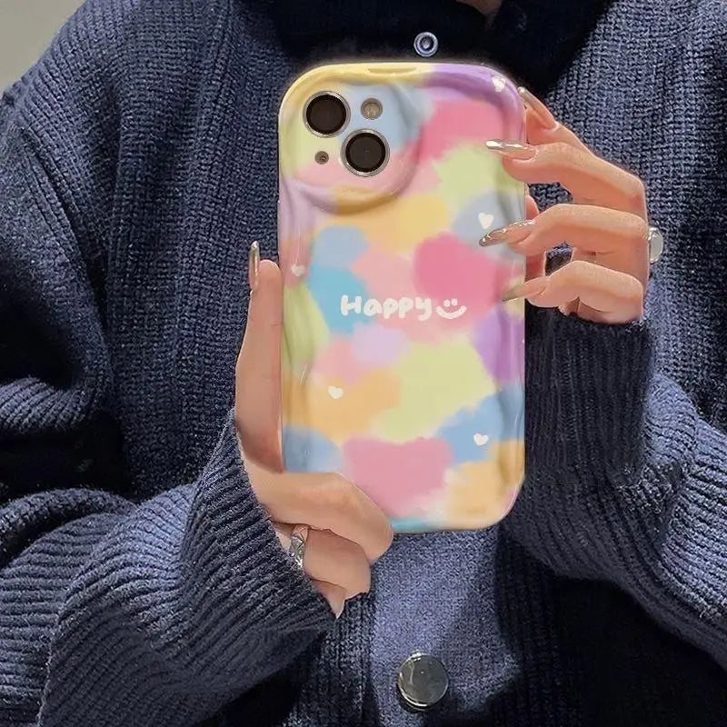 Funda de teléfono para OPPO Realme C53 C55 C11 2021 C33 C31 C35 C21Y C25Y C20 C21 C12 C15 C25 C30 C30S C25S 5 5i 5s 6i cubierta ondulada de flores