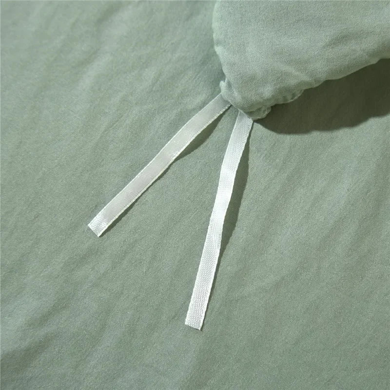 Funda de edredón suave y lavada, Juego de 3 piezas, funda de almohada, juego de ropa de cama para Twin, Full, Queen, King Size, decoración de pompones