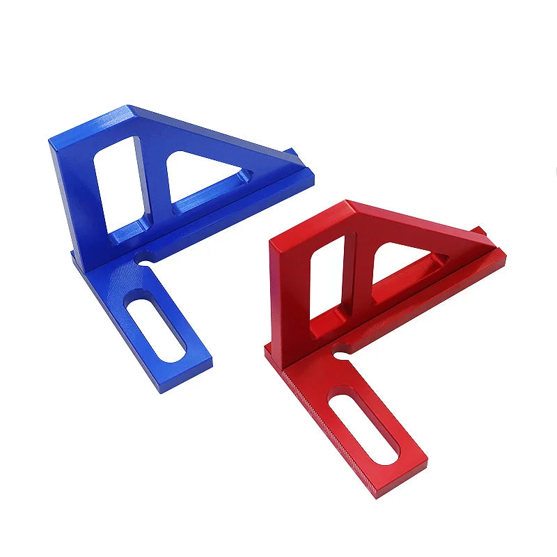 Transportador cuadrado de carpintero, regla triangular de inglete de aluminio, multiángulo 3D, regla de medición de diseño de 45/90 grados