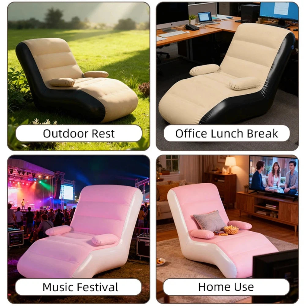 Inflatable Lounger Sofa with Storage Bag for Living Room And Bedroom Lazy Sofa Compact Foldable Seat Cushion