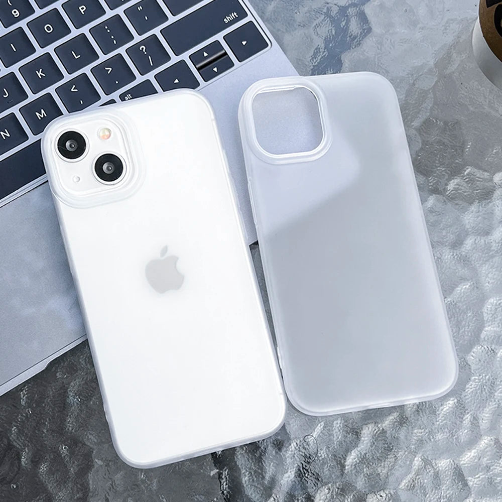Funda de Teléfono de TPU Suave Mate para iPhone 17 Pro Max, Fundas para iPhone 11, 13, 15, 12, 16, 14 Plus, Air, 12 Mini, 17 Pro Max, Transparente