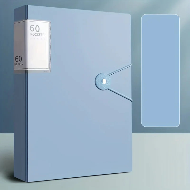 Carpeta A4 de 60 bolsillos para volver a la escuela, Material PP duradero, Ideal para organizar papeles, hogar, escuela, oficina, almacenamiento, folleto impermeable
