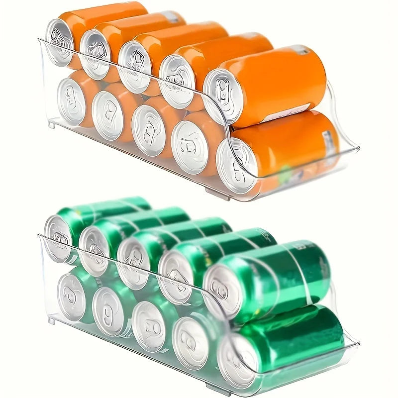Caja de almacenamiento para refrigerador doméstico, refrigerador de cocina, estante de almacenamiento apilado de gran capacidad, organización de agua, aperitivos y latas