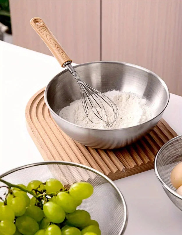 Tazones para Mezclar de Acero Inoxidable con Medidas, Aptos para Uso Doméstico, para Mezclar y Amasar, Ensaladas y Hornear
