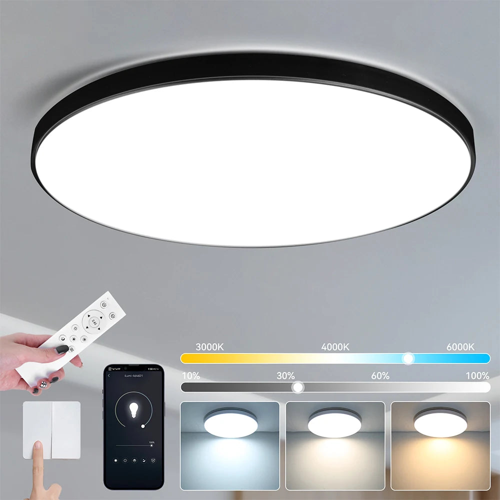 Lámpara de techo con control remoto, lámpara led para dormitorio, lámparas de techo grandes, luces Led con control remoto, luces led regulables