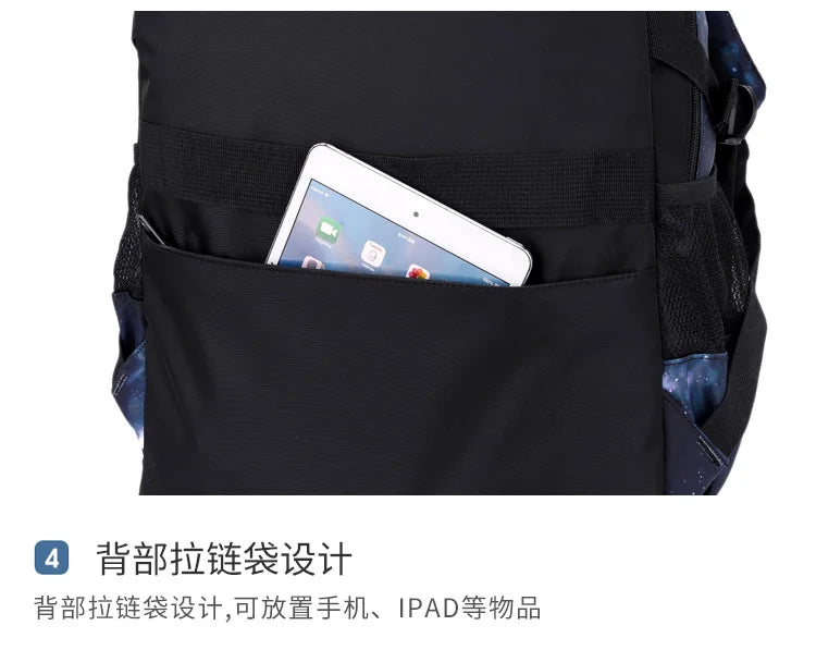 Nuevo conjunto de 3 uds de mochilas para niños, bolso escolar con patrón de cielo estrellado para estudiantes, bolso escolar impermeable con bolsa de almuerzo, estuche para lápices