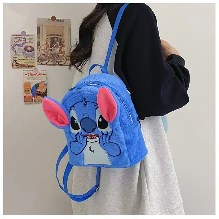 Mochila de Peluche Stitch 2026, Mochila Escolar Japonesa Azul con Diseño Divertido de Stitch, Mochila de Gran Capacidad para Estudiantes, Bolsa de Jardín de Infancia, Regalo para Niños