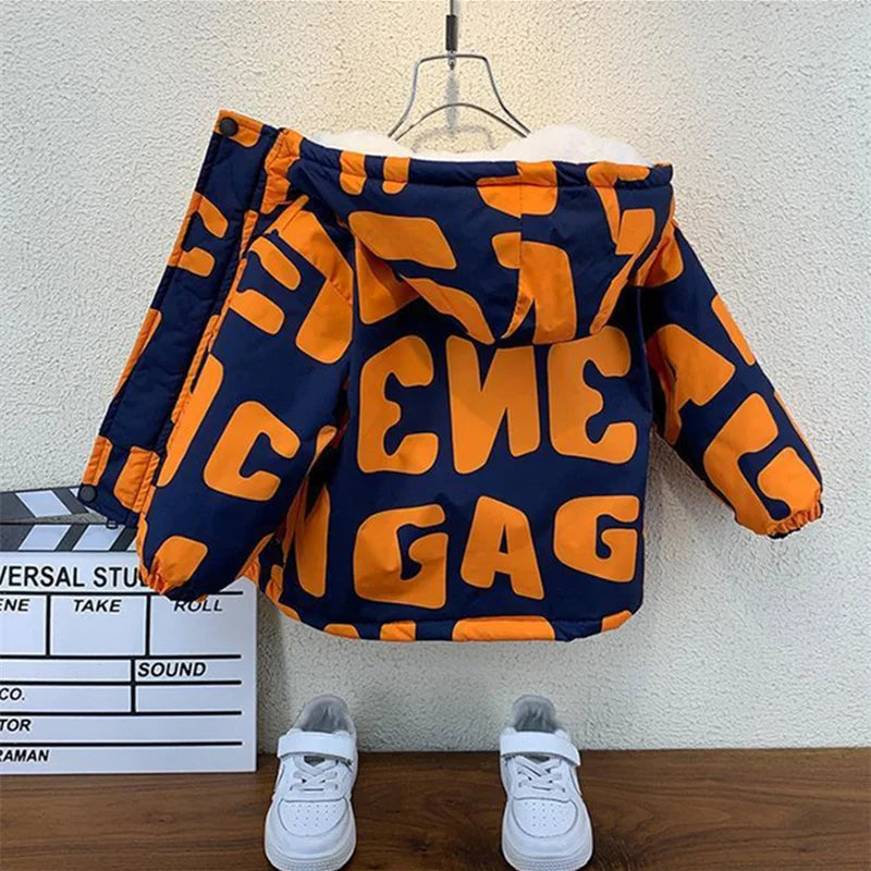 Abrigo para niños, chaqueta, prendas de vestir, Tops de algodón, moda 2023, grueso, además de terciopelo, abrigo de talla grande para invierno y otoño, ropa para niños