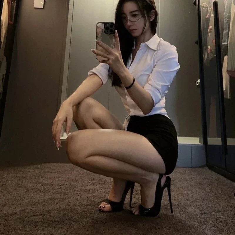 Sandalias de Tacón Ultra Alto con Punta Abierta y Tacón Delgado, Estilo Europeo y Americano, Sandalias Grandes Sexys para Mujer, Elegantes Tacones Altos para Mujer
