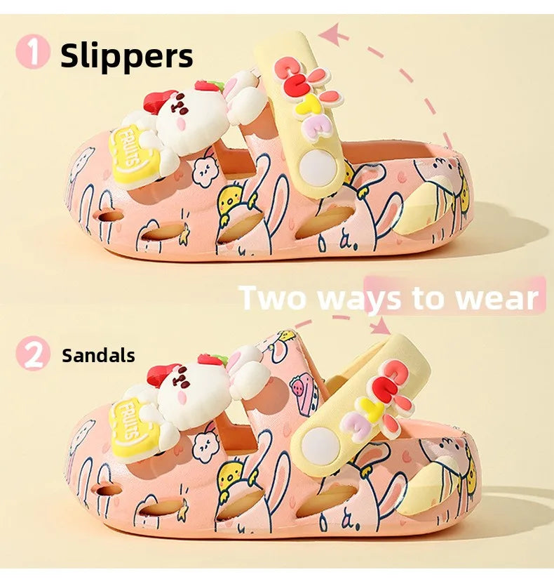 Sandalias de Jardín para Niños Verano 2026, Chanclas de Playa para Niños y Niñas, Ligeras, Transpirables, con Dibujos Animados, Lindas, para Bebés