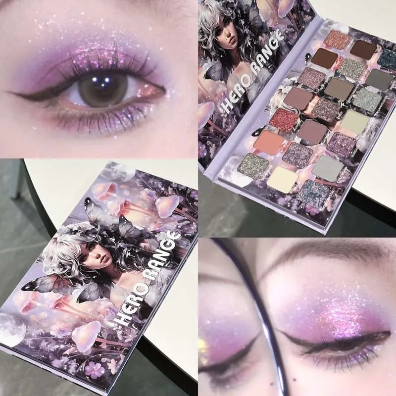 Paleta de sombra de ojos camaleón de 21 colores, luna fría, pigmentos brillantes mate multifuncionales, maquillaje de larga duración