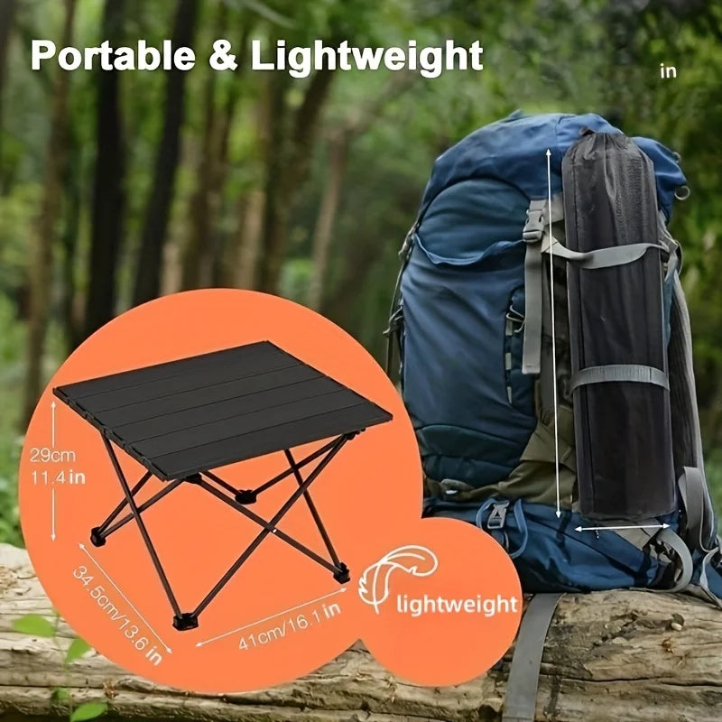 Mesa Plegable Compacta para Exteriores, Mesa de Camping Portátil, Mini Mesa de Picnic para Playa, Equipo Ligero y Portátil, Mesa Pequeña para Exteriores