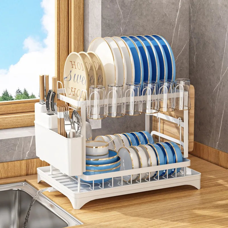 Estante de Cocina para Platos y Utensilios, Escurridor, Estante Multifuncional para Platos, Estante para Platos y Palillos