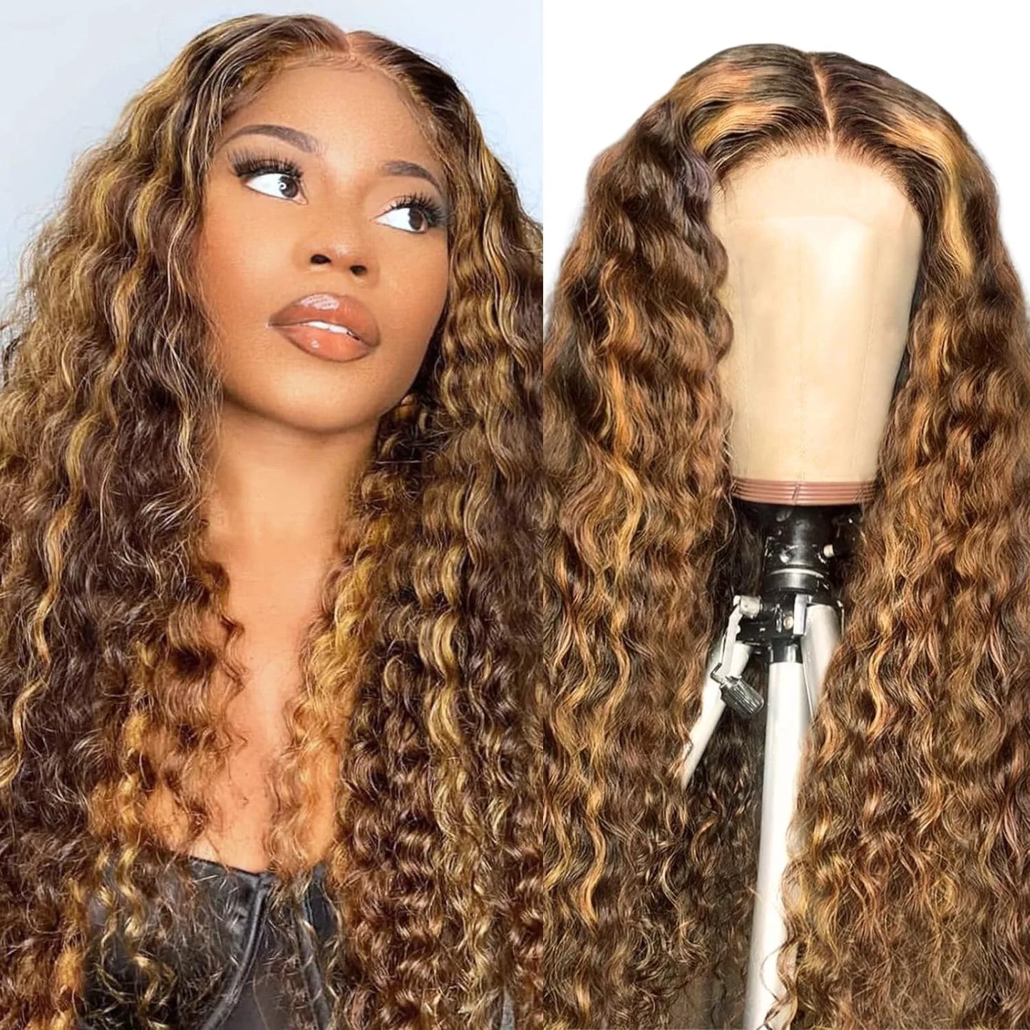 Peluca BOB de onda profunda, cabello humano 13x4 HD, pelucas frontales de encaje rizado, cabello humano prearrancado y Go, BOB Frontal corto y rizado sin pegamento