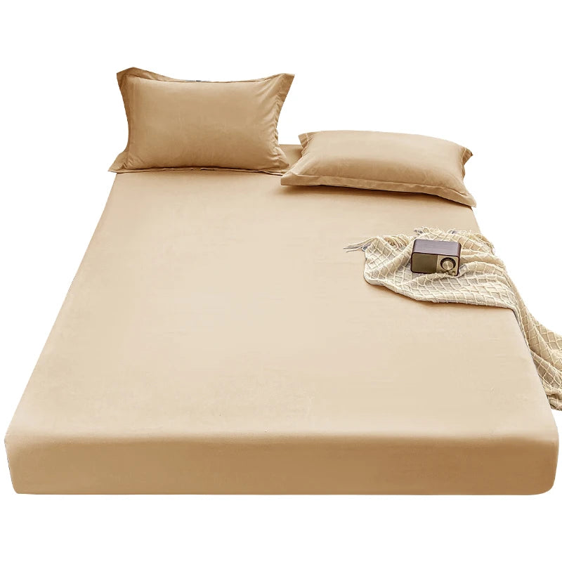 Sábana bajera cepillada de color sólido de primera calidad, tejido de satén ultrasuave para noches acogedoras: ropa de cama hipoalergénica y de fácil cuidado