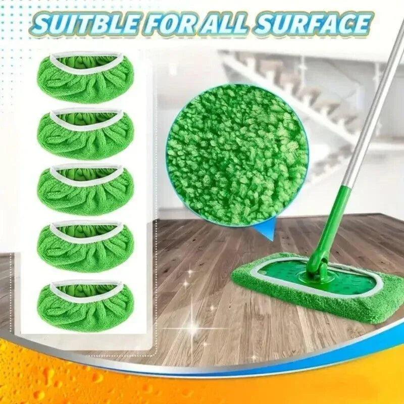 Juego de fundas para fregona ecológicas: paquete de 6 almohadillas planas lavables para fregar, fregar en húmedo y recoger el pelo de mascotas, alternativa reutilizable