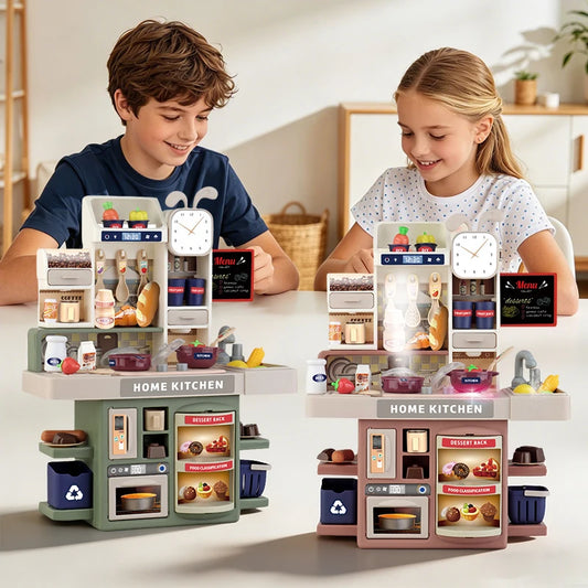 Juego de Cocina para Niños, Juguete de Simulación de Cocina con Vapor y Luces para Juego de Imitación