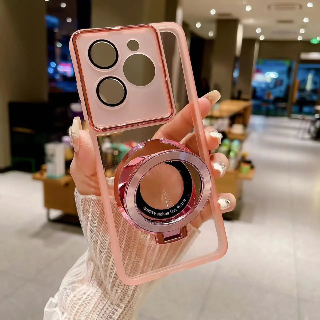 Funda de teléfono con soporte de anillo magnético para Realme 15 15T Realme 14 13 12 11 Pro Plus Pro + Note 70 60 50 70T cubierta transparente