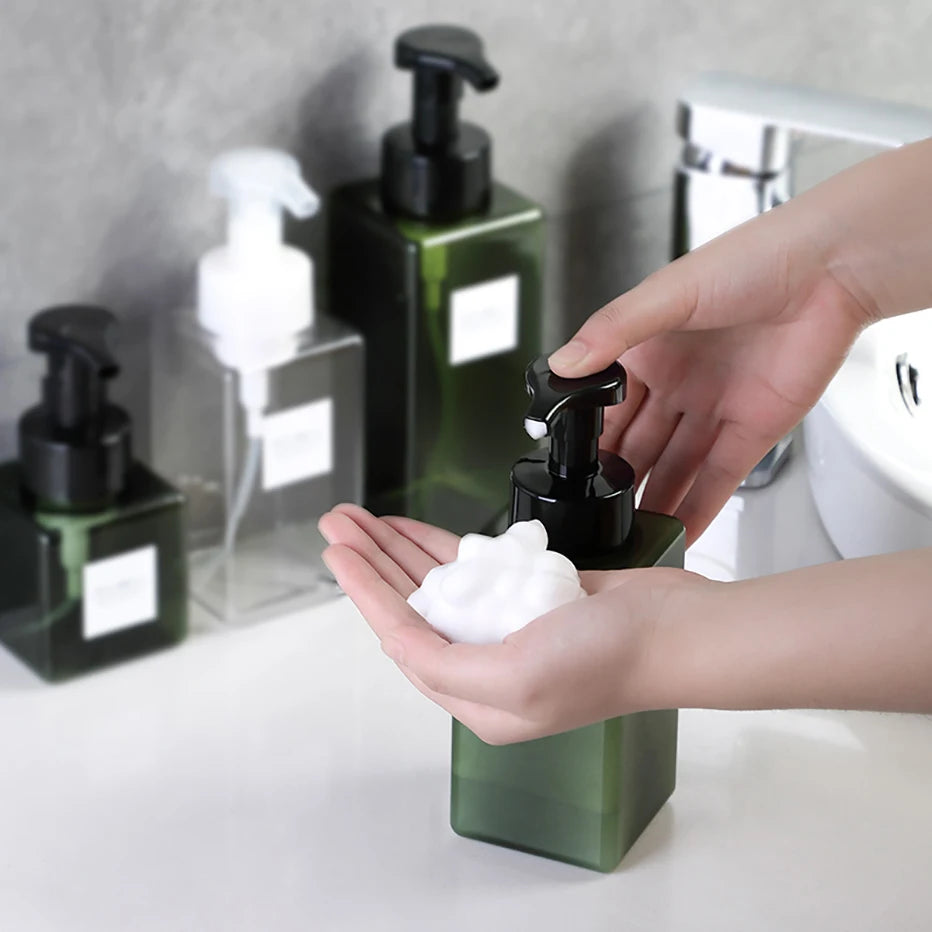 Dispensador de jabón espumoso vacío, desinfectante de manos para baño, champú, loción de lavado corporal, botella con bomba rellenable, contenedor de espuma