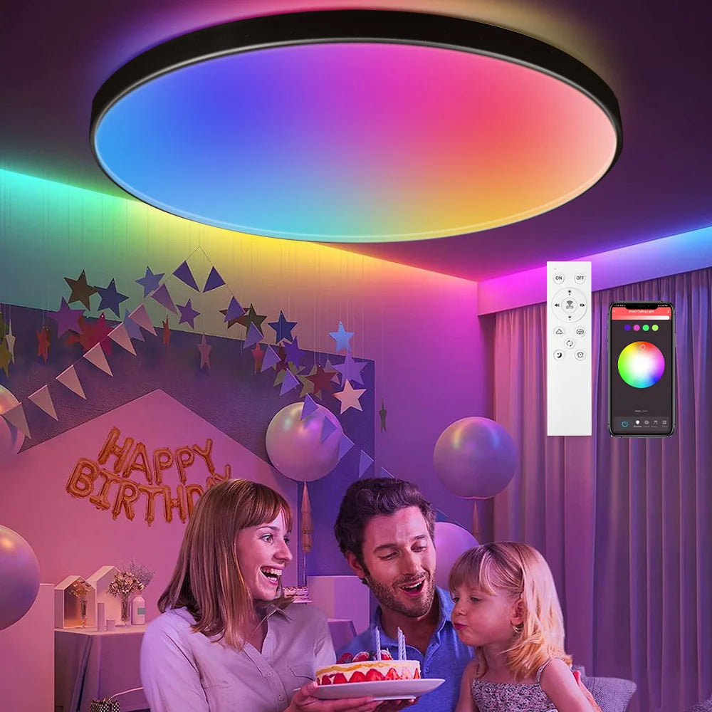Lámpara de techo con control remoto, lámpara led para dormitorio, lámparas de techo grandes, luces Led con control remoto, luces led regulables
