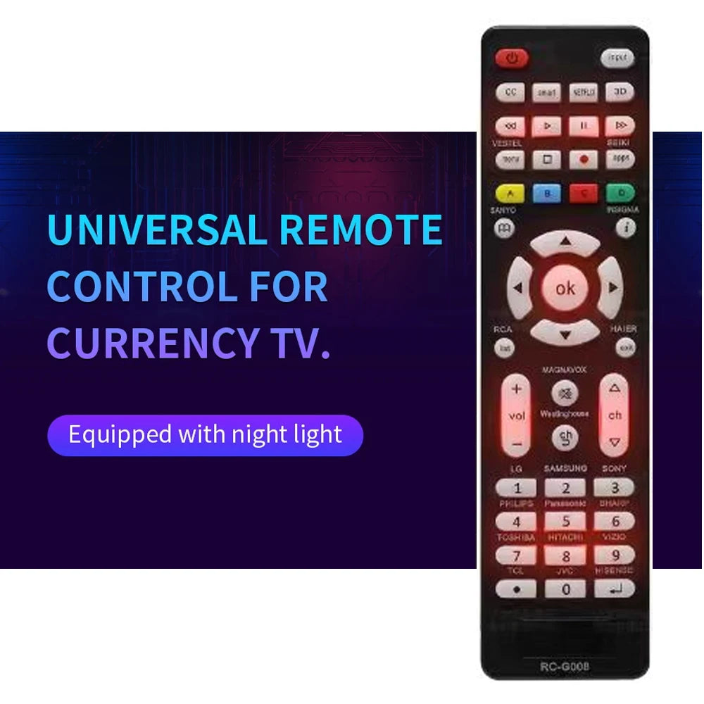 Mando a distancia RC-G008 para todos los modelos y marcas, TV con luz nocturna