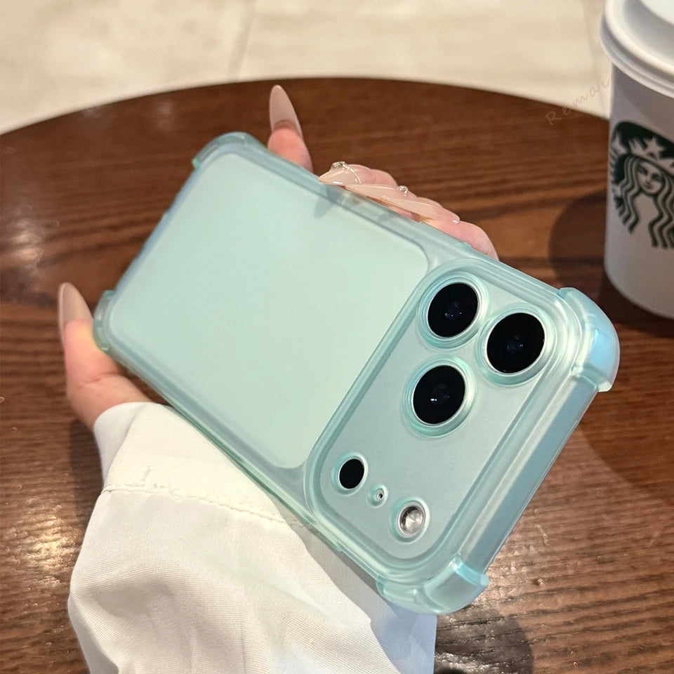 Bonita funda de teléfono transparente mate para iPhone 17 Air 16E 14 15 16 11 12 13 Pro Max Plus X XS MAX XR, funda protectora a prueba de golpes