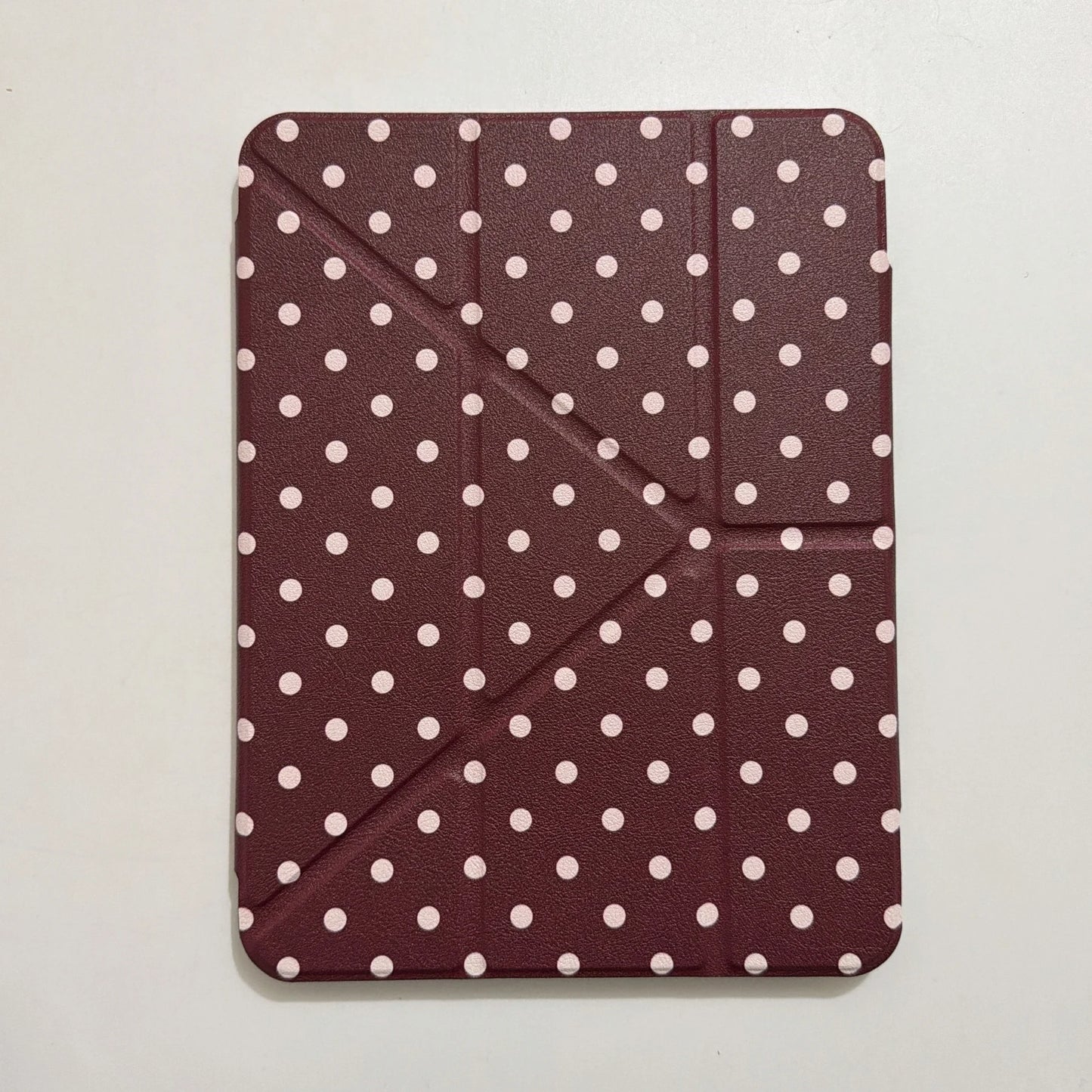 Funda para iPad plegable en Y con lunares y cierre a presión (6 colores) para iPad10/11th Air 11 4/5 10,9 Pro 11 12,9 iPad 10,2 7/8/9th Gen