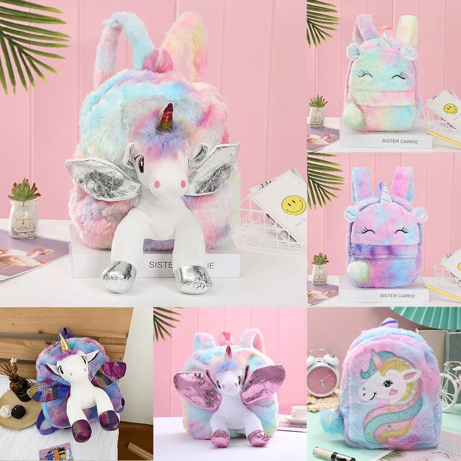 Mochilas escolares con dibujos de unicornios, mochilas bonitas de piel 3D a la moda para niñas, mochila de viaje, mochila escolar para niños, regalo para niños