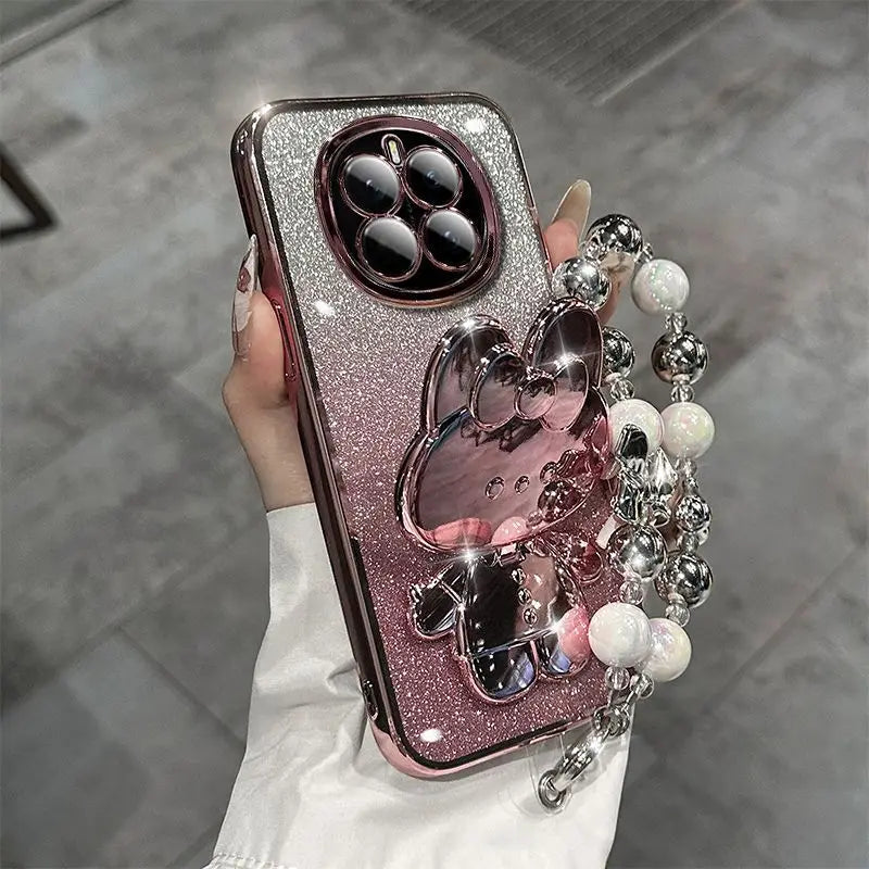 Funda con soporte para espejo de maquillaje de conejo, funda protectora para pulsera Magic 7 Lite 6 5 Pro Magic7 Pro Honor X9A/B X9C X7A/B