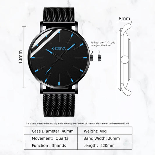 Reloj de pulsera de cuarzo para hombre minimalista ultrafina