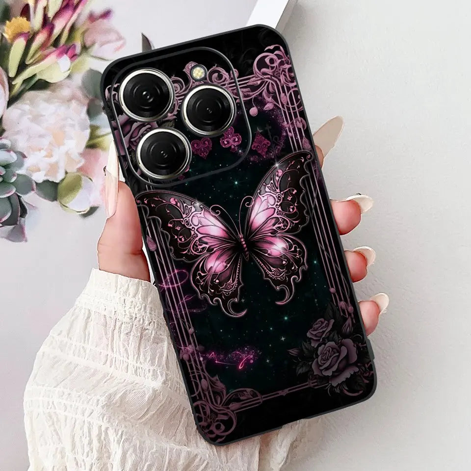 Para Tecno Spark 20c 20 Pro Plus Spark20 Pro Funda de teléfono Funda trasera de goma suave Mujer moda patrón de dibujos animados Funda de parachoques